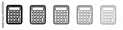 calculator icon vector outline symbol or illustration