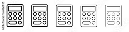 calculator icon vector outline symbol or illustration