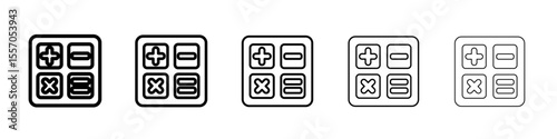 Calculator icon vector outline symbol or illustration