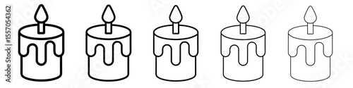candle icon vector outline symbol or illustration