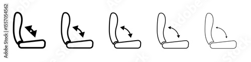 Car seat adjustment icon vector outline symbol or illustration
