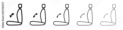 Car seat adjustment icon vector outline symbol or illustration