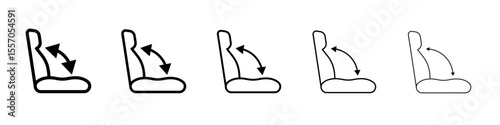 Car seat adjustment icon vector outline symbol or illustration