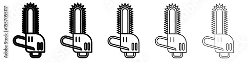 Chainsaw icon vector outline symbol or illustration
