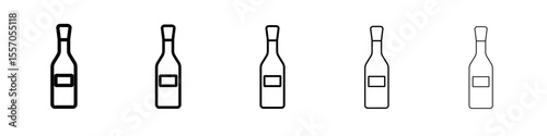 Champagne bottle icon vector outline symbol or illustration