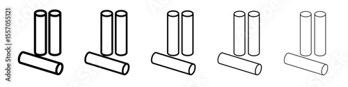 Chalk icon vector outline symbol or illustration