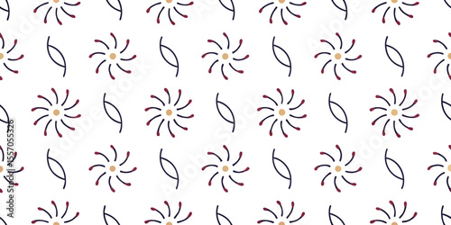 Floral Pattern Delight: An elegant display of repeating floral motifs, each uniquely designed with artistic detail, offering a vibrant and dynamic aesthetic.