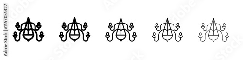 Chandelier icon vector outline symbol or illustration
