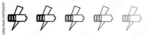 Charging battery icon vector outline symbol or illustration