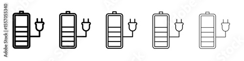 Charging battery icon vector outline symbol or illustration