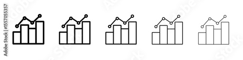 Chart icon vector outline symbol or illustration