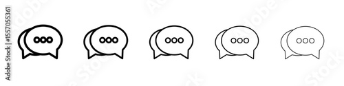 Chat bubble icon vector outline symbol or illustration