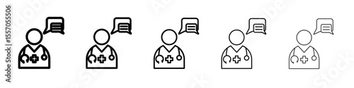 Chat consultation icon vector outline symbol or illustration