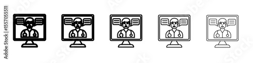 Chat consultation icon vector outline symbol or illustration
