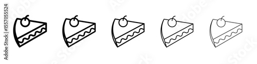 Cheesecake icon vector outline symbol or illustration