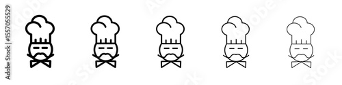 Chef icon vector outline symbol or illustration