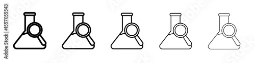 chemical search icon vector outline symbol or illustration