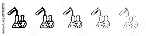 Chemistry icon vector outline symbol or illustration