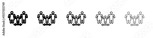 Child custody icon vector outline symbol or illustration