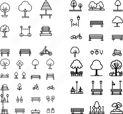 park icon public park icon green space icon nature park icon urban park icon playground icon picnic area icon walking trail icon botanical garden icon national park icon forest park i