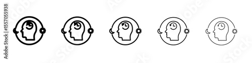 Circadian rhythms icon vector outline symbol or illustration
