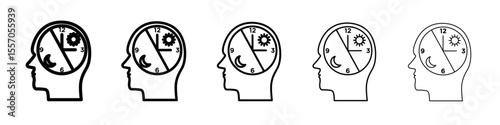 Circadian rhythms icon vector outline symbol or illustration