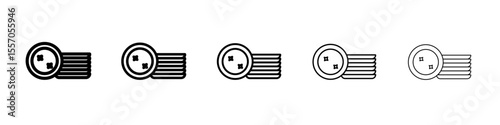 Clean stack plates icon vector outline symbol or illustration