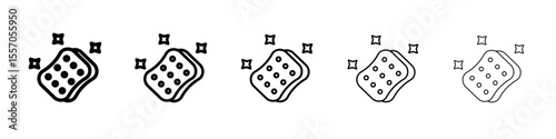 Cleaning sponge icon vector outline symbol or illustration