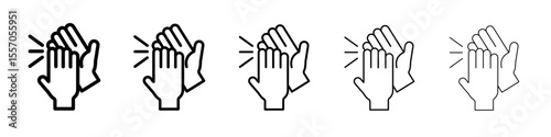 Clapping hand icon vector outline symbol or illustration
