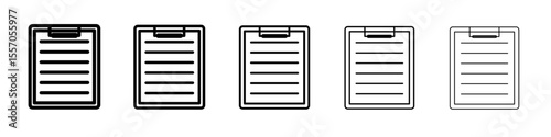 clipboard icon vector outline symbol or illustration
