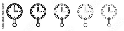 clock icon vector outline symbol or illustration
