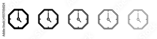 clock icon vector outline symbol or illustration