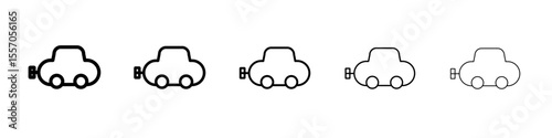 Clockwork car toy icon vector outline symbol or illustration