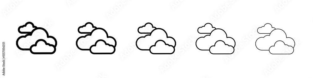 Fototapeta premium clouds icon vector outline symbol or illustration