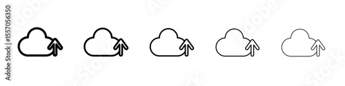cloud upload icon vector outline symbol or illustration