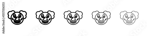 Clown head icon vector outline symbol or illustration