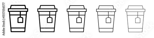 coffee icon vector outline symbol or illustration