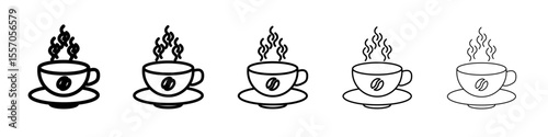 Coffee cup icon vector outline symbol or illustration