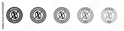 coffeine free icon vector outline symbol or illustration