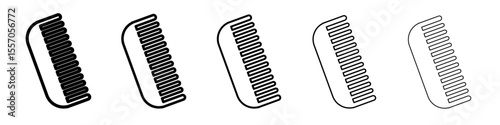 comb icon vector outline symbol or illustration