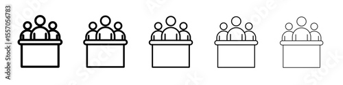 committee board icon vector outline symbol or illustration