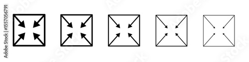 Compact size icon vector outline symbol or illustration
