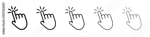 Computer hand cursor click icon vector outline symbol or illustration