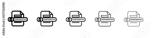 Confidential icon vector outline symbol or illustration