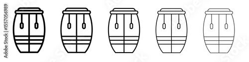 Conga drum icon vector outline symbol or illustration