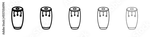 Conga drum icon vector outline symbol or illustration