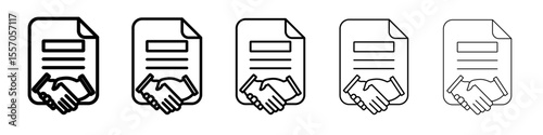 Contract icon vector outline symbol or illustration