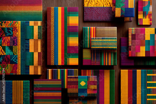 Colorful kente cloth patterns african textile design vibrant ethnic fabric traditional weaving art texture