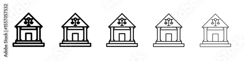 Court icon vector outline symbol or illustration