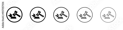 Court judgement icon vector outline symbol or illustration